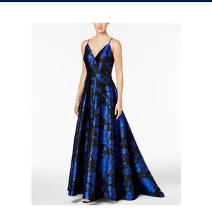 Calvin Klein Floral Gown - Blue Black - Size 14
